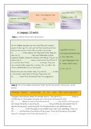 mid term test 1 9th form language part