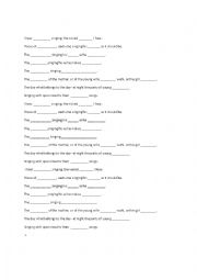 English Worksheet: I Hear Singing