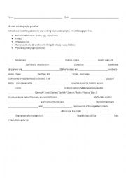 English Worksheet: My mini autobiography guideline