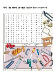 English Worksheet: Crossword: Tools