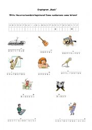 English Worksheet: Cryptogram 