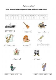 English Worksheet: Cryptogram 