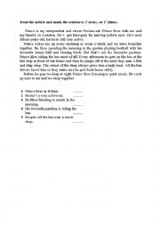 English Worksheet: reading