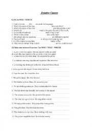 English Worksheet: Relative Clauses