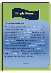 English Worksheet: Simple present