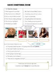 English Worksheet: have something done- beauty treatments.