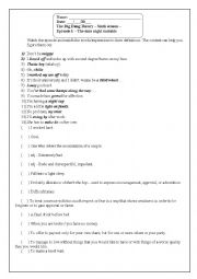 English Worksheet: Big Bang Theory Season 6 Episode 1