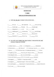 English Worksheet: Prepositions of Time exercise