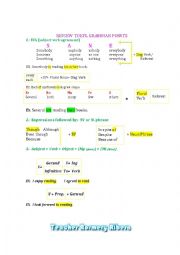 English Worksheet: REVIEW TOEFL GRAMMAR POINTS MY CLASS