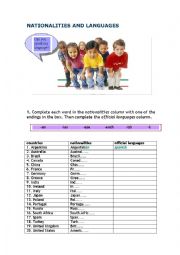 NATIONALITIES AND LANGUAGES