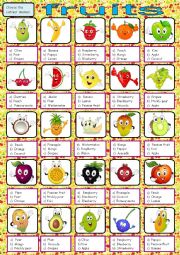 English Worksheet: Fruits