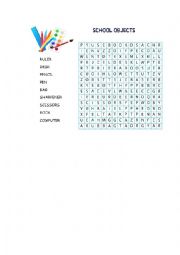 English Worksheet: School objects