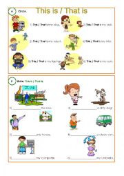 English Worksheet: This - That