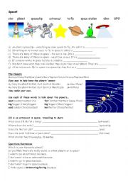 English Worksheet: Space