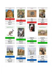 English Worksheet: Happy Family Game with Animals