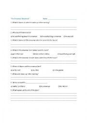 English Worksheet: The Snowman Book