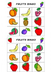 English Worksheet: Fruits Bingo set 4