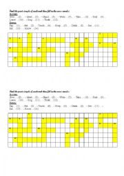 English Worksheet: crossword puzzle of irregular verbs