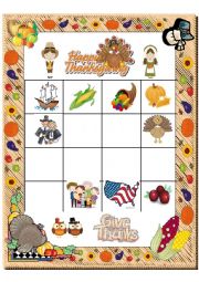 Thanksgiving bingo page 1