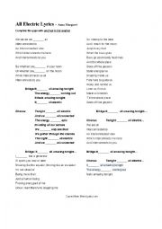 English Worksheet: All Electric - Anna Margaret (Shake it up)