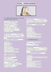 English Worksheet: Focus - Ariana Grande