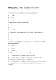 FCE Speaking Quiz