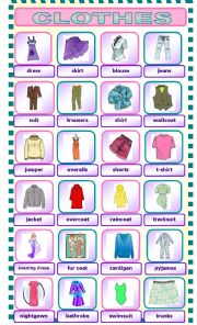 English Worksheet: CLOTHES