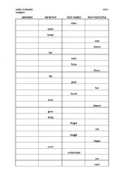 English Worksheet: Irregular Verbs