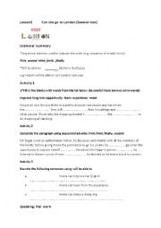 English Worksheet: can she go to London? Lesson1 Module1