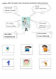 English Worksheet: illnesses