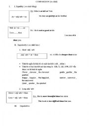 English Worksheet: COMPARISON