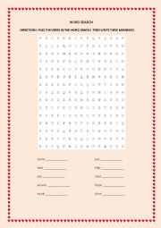 WORD SEARCH FOR VERBS