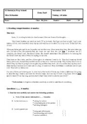 English Worksheet: Term test1 9th form