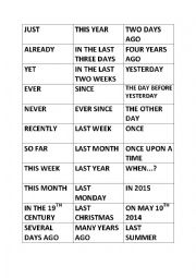 Time expressions with past simple and present perfect