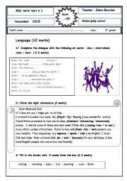 English Worksheet: Mid-term test n1