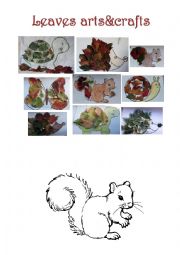 English Worksheet: Leaves arts & crafts - having fun with English 