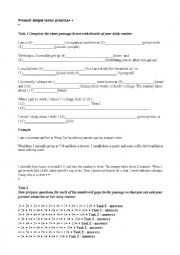 English Worksheet: present simple practice 