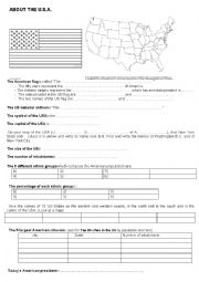 English Worksheet: webquest about the USA