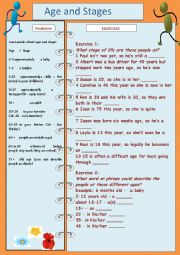 English Worksheet: Age and Stages