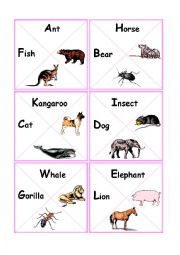 English Worksheet: animals dominoes
