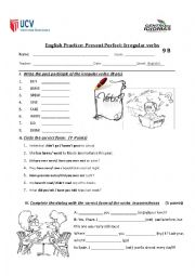 PRESENT PERFECT : IRREGULAR VERBS