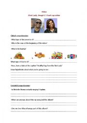 English Worksheet: Video Michelle Obama / Dough E. Fresh