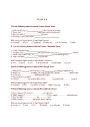 English Worksheet: Tenses