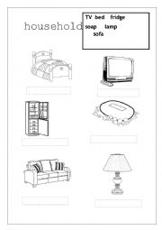 English Worksheet: household