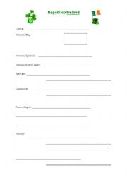 English Worksheet: Fact Sheet Ireland