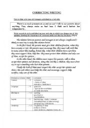 English Worksheet: correcting writing