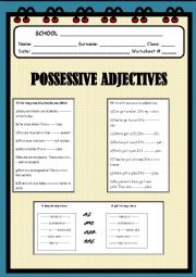 English Worksheet: possessive adjcetives