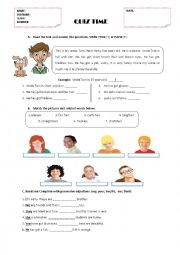 English Worksheet: Quiz time :)