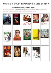 English Worksheet: What is your favourite film genre?