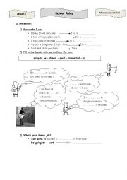 English Worksheet: lesson 2   school rules